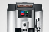 JURA E8 EB Chrome avec 49 € de café offert et 2+1 an extra de garantie