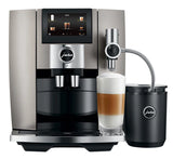 JURA J8 EA Midnight Silver édition Latte Lover - avec 285 € de cadeaux latte lover et 2+1 an extra de garantie